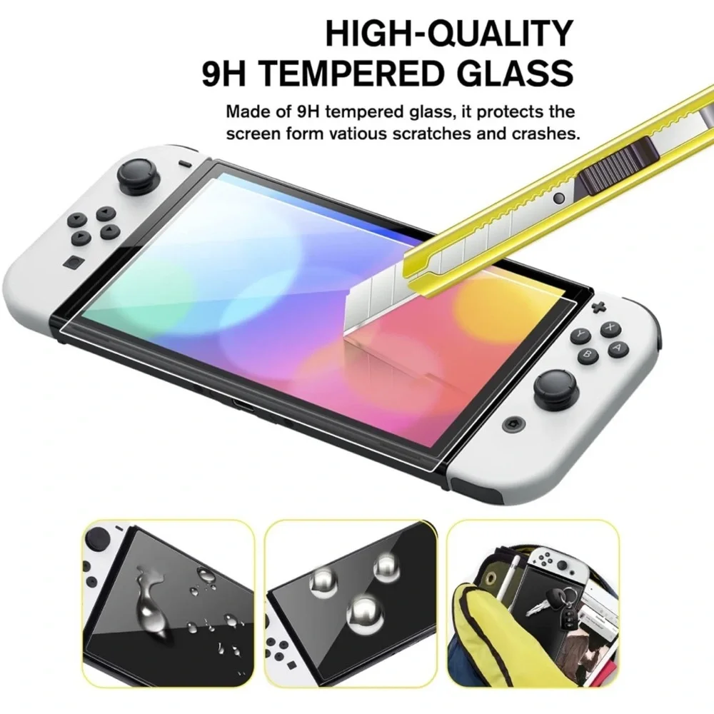 Tempered Glass Screen Protector for Nintendo Switch OLED - 2 Pack